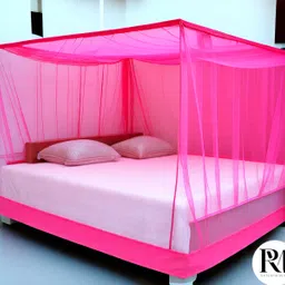rm enterprises Air Flowable PINK King Size Bed (7x8)ft HDPE - High Density Poly Ethylene Washable Adults Mosquito Net-picture-28