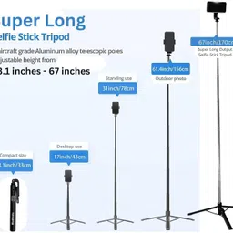 SCNOZI Y17 Ultra Long 360° Rotating Selfie Stick Tripod Stand for Mobile Tripod image 3
