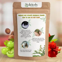 vedicherbs Herbal Hair Growth Shampoo Powder with Amla Reetha Shikakai Bhringraj & Hibiscus image 4