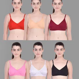 lady one Pack of 6 Women Minimizer Non Padded Bra-picture-11