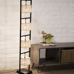 Natural Cane Shade Floor Lamp With Black Base by DISTRICT18-picture-37