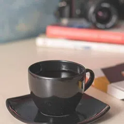 pkmsho Pack of 12 Bone China pack of 12 black new design cup Saucer tea cup coffee, milk cup sat180ml image 4