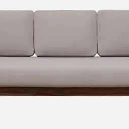 woodsworth from pepperfry Petra Sheesham Wood 3 Seater Sofa In Beige Colour image 4