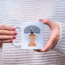 zipcartz Ahimsa 'No Harm' Principle Quote Print Coffee Cup | Best Gift for Peace Lovers, Ceramic Coffee Mug image 3