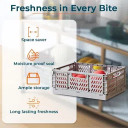 kuber industries Large Refrigerator Storage Crisper/Container without Lid Polypropylene Fruit & Vegetable Basket image 3