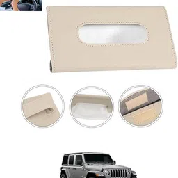 monolive Beige Leatherite Rectangle Shape Fancy Design Tissue Dispencer For Car-231 Vehicle Tissue Dispenser-picture-14