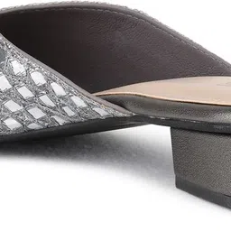 inc.5 Womens Pewter Ethnic Embellished Round Toe Block Heel Mules Ethnic Mule For Women image 4