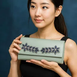 g m w Casual Light Green Clutch image 1