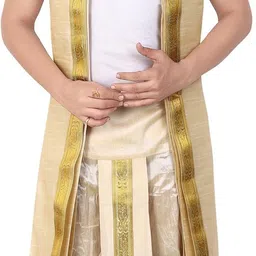 PRIYAKANT SAFAWALA OFF WHITE PUNERI 40 DHOTI SET Solid Men Dhoti-picture-16