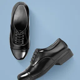 Lightweight Faux Leather and Oxford Police Shoes for Men Boots Lace Up For Men-image-7