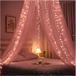 specialyou.in Canopy Tent Decoration, Bedroom Decoration, Aesthetic Room Decor, Backdrop Decor Curtain Fabric-picture-14