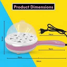 queryzen Electric Egg Boiler With Fry Pan, Egg Boiler 2in1, Egg Boiler Machine Egg Boiler With Non Stick Fry Pan, Multifunction Egg Poacher Electric Boiler Egg Cooker image 5