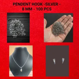 productmine SILVER Metal Pinch Pendent Hooks for DIY Necklace Jewellery - 8 MM (100 Pieces)-picture-48