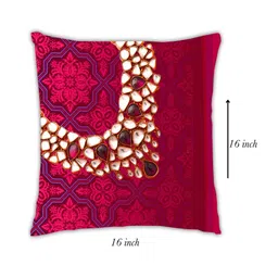 ambbi collections Maroon Satin Abstract 16x16 inches Cushion Covers (Pack of 2) image 2