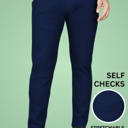 gibbonte Pack of 2 Men Regular Fit Light Green, Blue Cotton Blend Trousers image 4