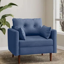 timberly Ariahana Fabric Arm Chair in Blue Colour image 1