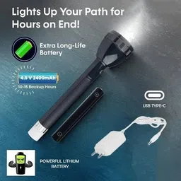 zeno volt 1000 Meter Long Range Searchlight 100W High Power Torch with Tail Light 6 hrs Torch image 4