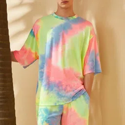 leriya fashion Men Night Suit Set Light Green Ombre/Dyed image 1