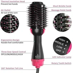 queryzen One Step Hair Dryer, 4 in 1 Hot Air Brush for Drying, Straightening ND38 Hair Curler image 5