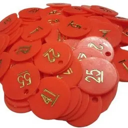 bal samrat Plastic Orange Punch Hole Numerical Token/Coins Pack of 1 to 100 Halled T-13-picture-17