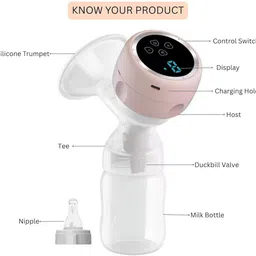 zazivar Hands Free Electric Breast Feeding Machine with Rechargeable Battery - Electric image 2
