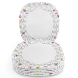 superware Square Buffet Plate Set Candy Blocks 12.5 , Stain Free, Glazed Finish, Pure Melamine ,6 Nos. image 4