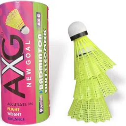 Premium Shuttlecock With Wooden Cork (Pack Of 3) Nylon Shuttle - Green-image-35