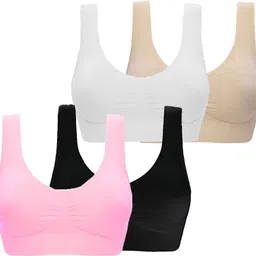 lirena Pack of 4 Women Sports Non Padded Bra-picture-27