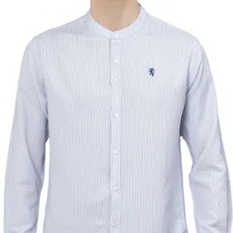 Men Regular Fit Solid Mandarin Collar Casual Shirt-image-62