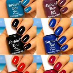 Gel Finish Power Lasting six nail polish shades collection Set No.P464 Multicolor-image-84