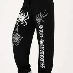 fashionkr Women Loose Fit Black Cotton Blend Trousers image 2