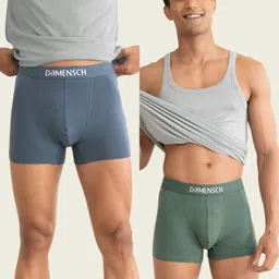 damensch Pack of 2 Combed Cotton Stretch Anti-Bacterial Solid Men Trunk-picture-31
