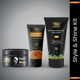 tru hair & skin Alpha Glow Sunscreen With SPF-50: 50gm & Tee Tree Face wash-100ml & Hair Wax-50gm-picture-12