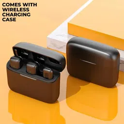 mak Wireless Mic with Charging Case for Vlogging/Recording For Type C/IOS Microphone Microphone image 4