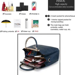 shining star Women Blue Hand-held Bag image 4