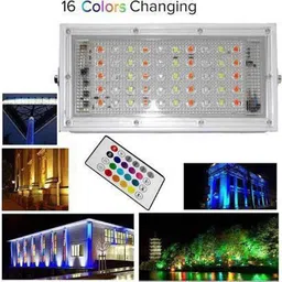 iwin Flood Light/Outdoor Lamp AC Brick Light with Remote -Multicolor 1pc Flood Light Outdoor Lamp image 4
