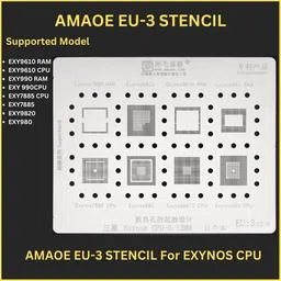 akt AMAOE EU-3 STENCIL EXY7885,EXY9820,EXY9610 RAM,EXY9610 CPU,EXY990 RAM,EXY 990CPU,EXY7885 CPU,EXY980 BGA Reballing Stencil for SAMSUNG Exynos 7885/9820/9610/980 CPU RAM IC Stencil image 2