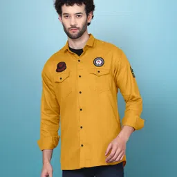 woxen Men Regular Fit Solid Spread Collar Casual Shirt image 3