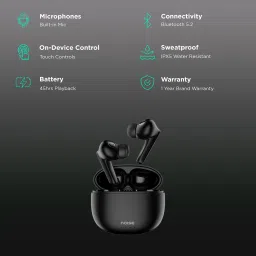 noise Buds VS104 TWS Earbuds with Environmental Noise Cancellation (IPX5 Water Resistant, Fast Charging, Charcoal Black) image 2