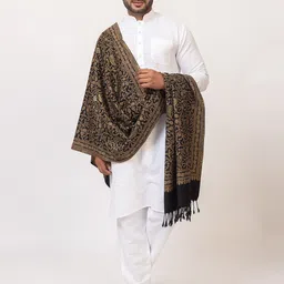 Pashgiri Poly Wool Floral Print Men Shawl image 4
