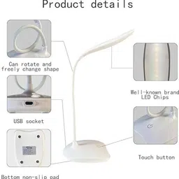 janrock Rechargeable led Desk Lamp Touch Control On Off Student Study Table Lamps Study Lamp image 2