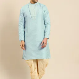 Amodh by Kisah Men Green Dobby Kurta image 1