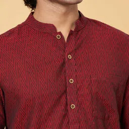 indus route by Pantaloons Men Embroidered Thread Work Dobby Kurta image 2