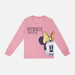 Bodycare Girls Minnie & Friends Printed Round Neck Long Sleeves Cotton T-shirt image 1