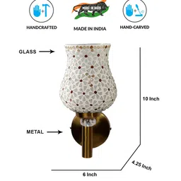 new era Antique Gold Wall Lamp with Mosaic Glass image 5