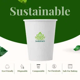 shrayati Paper cups, 250 ml, pack of 3, ( 150 Pcs ) Disposable Glasses, image 4
