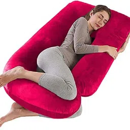 amcaton ultra soft j shaped pillow Polyester Fibre, Microfibre Solid Pregnancy Pillow Pack of 1-picture-11