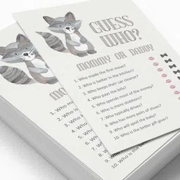 inkdotpot Who Said it Game Mommy Or Daddy 50 Sheet Fun Baby Shower Animal Party Supply Invitation Card image 2