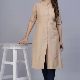 heartloom Women Solid Cotton Blend A-line Kurta-picture-16