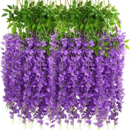 vaanyas Wisteria Garland for Home Wedding Party Garden Ceremony Outdoor Decor(SSE-03) Purple Westeria Artificial Flower image 1